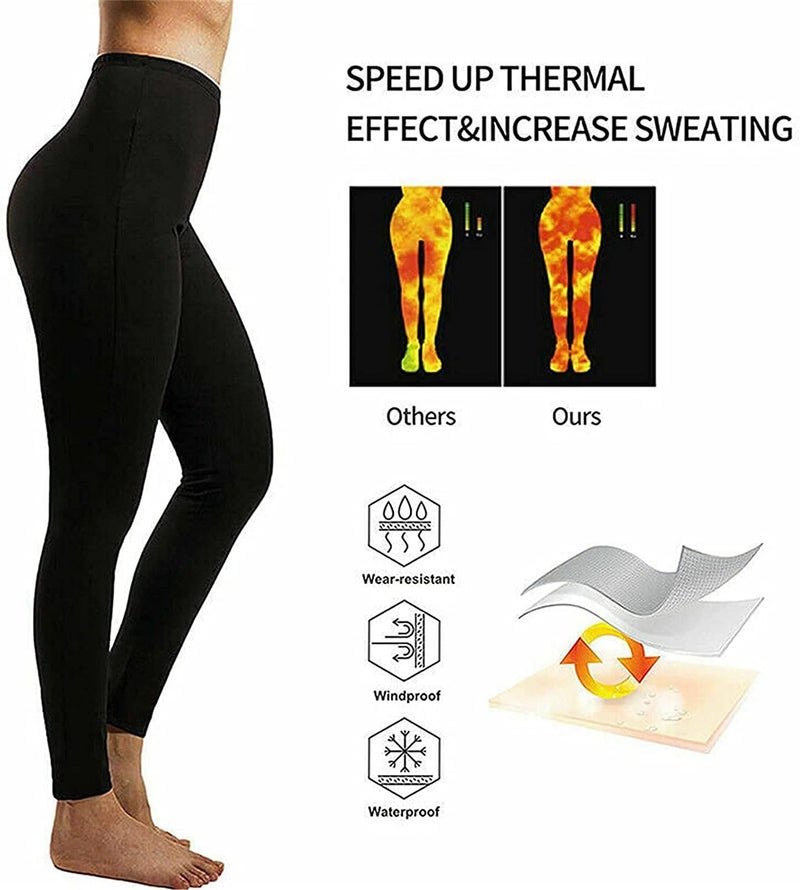 ويوبلز بنطال ساونا نسائي حراري لتنحيف الجسم والخصر، شورت عالي الخصر للساونا، بدلة ساونا رياضية، بنطال ضيق قابل للتعديل لتنحيف الخصر - Image 2